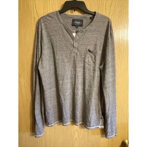 Men's Silver Jeans Henley Long Sleeve Shirt Purple pink‎ wash Size Large